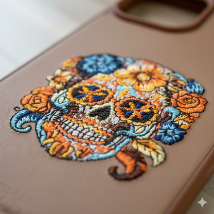 iPhone 14 Pro Max Artistic Floral Skull Back Cover – Elegant & Protective Case