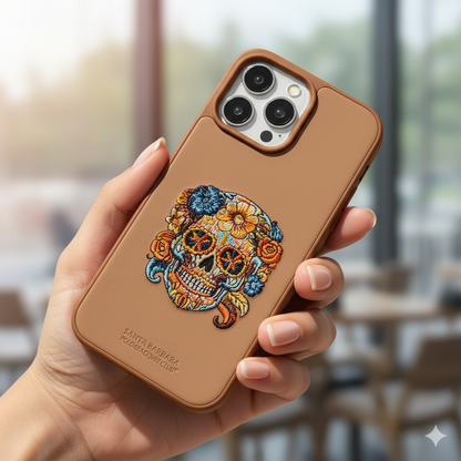 iPhone 14 Pro Max Artistic Floral Skull Back Cover – Elegant & Protective Case