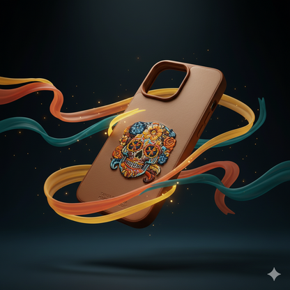 iPhone 14 Pro Max Artistic Floral Skull Back Cover – Elegant & Protective Case