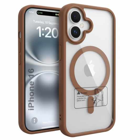 iPhone 16 Clear MagSafe Back Cover – Transparent Shockproof Protective Case