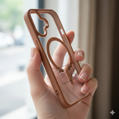 iPhone 16 Clear MagSafe Back Cover – Transparent Shockproof Protective Case