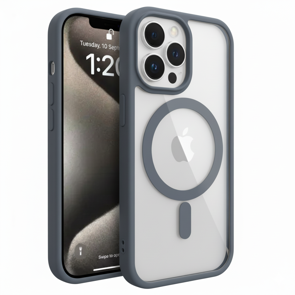 iPhone 15 Pro Clear MagSafe Back Cover – Transparent Shockproof Protective Case