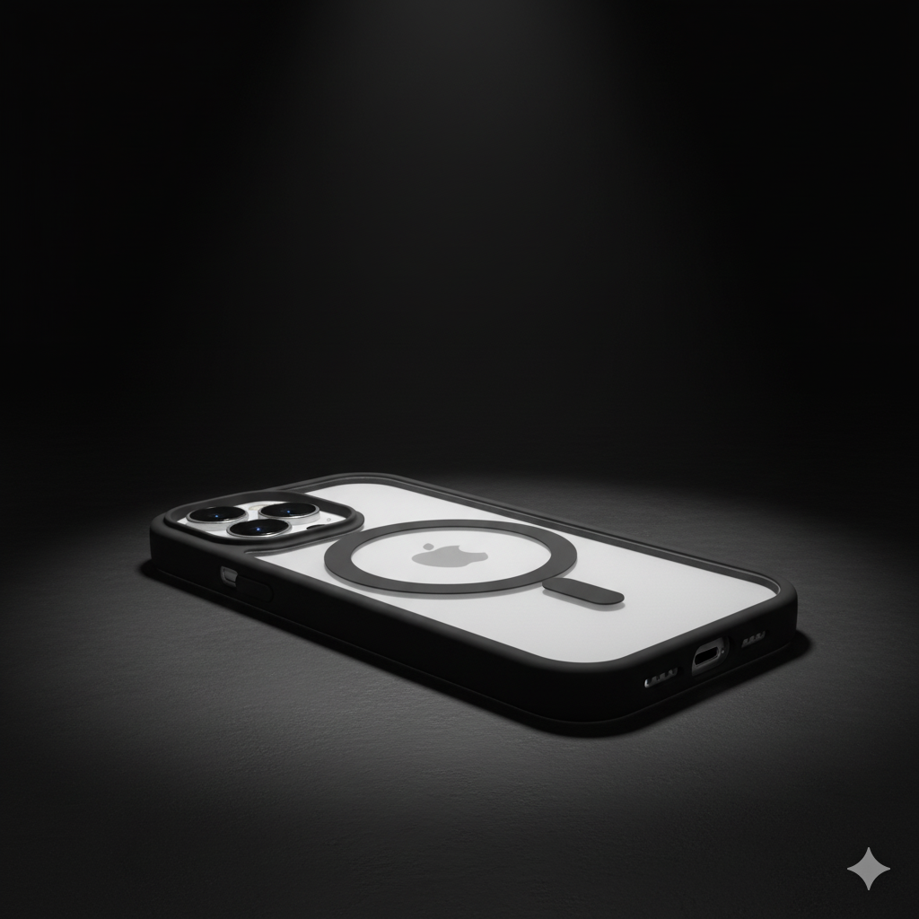 iPhone 16 Pro Max Clear MagSafe Back Cover – Transparent Shockproof Protective Case (Black | Grey | Brown)