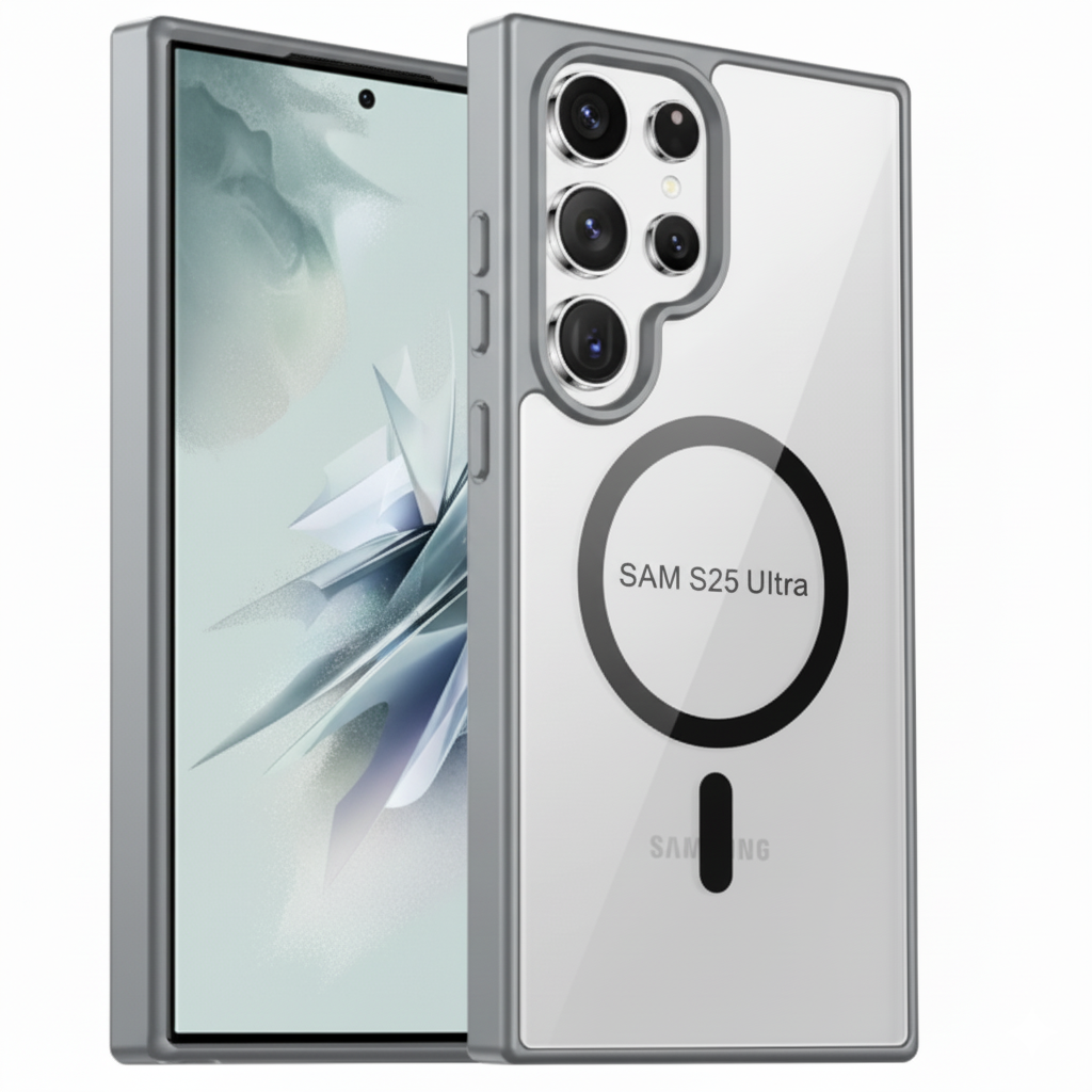 Samsung Galaxy S25 Ultra Clear MagSafe Back Cover – Transparent Shockproof Protective Case (Black | Blue | Brown)