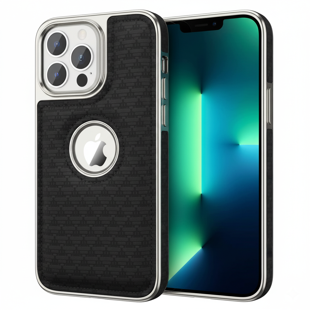 iPhone 13 Pro Carbon Fiber Texture MagSafe Case – Premium Shockproof Protective Back Cover (Black and Blue )