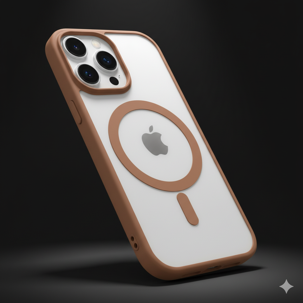 iPhone 14 Pro Clear MagSafe Back Cover – Transparent Shockproof Protective Case (Black | Grey | Brown)