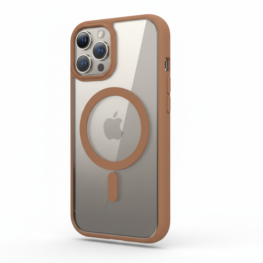 iPhone 15 Pro Max Clear MagSafe Back Cover – Transparent Shockproof Protective Case (Black | Grey | Brown)