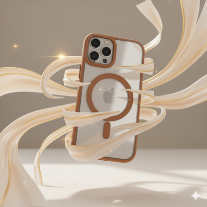 iPhone 15 Pro Max Clear MagSafe Back Cover – Transparent Shockproof Protective Case (Black | Grey | Brown)