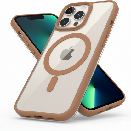 iPhone 13 Pro Clear MagSafe Back Cover – Transparent Shockproof Protective Case (Black | Grey | Brown)