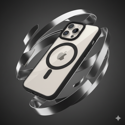 iPhone 13 Pro Clear MagSafe Back Cover – Transparent Shockproof Protective Case (Black | Grey | Brown)