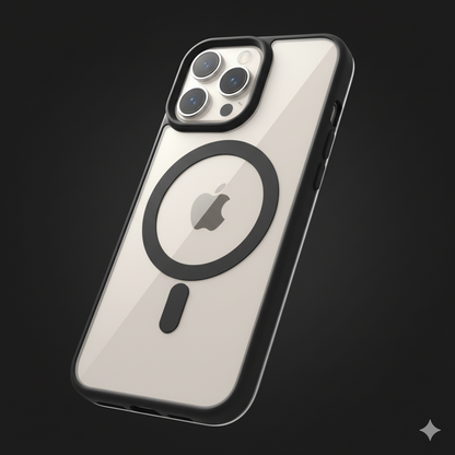 iPhone 13 Pro Clear MagSafe Back Cover – Transparent Shockproof Protective Case (Black | Grey | Brown)