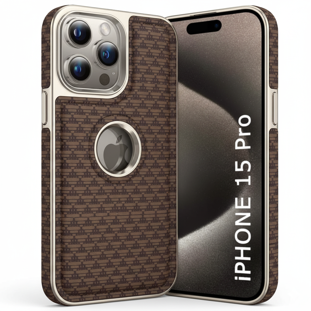 iPhone 15 Pro Premium Soft-Touch Textured Back Cover – Shockproof Luxury Protective Case (Black | Blue | Brown)