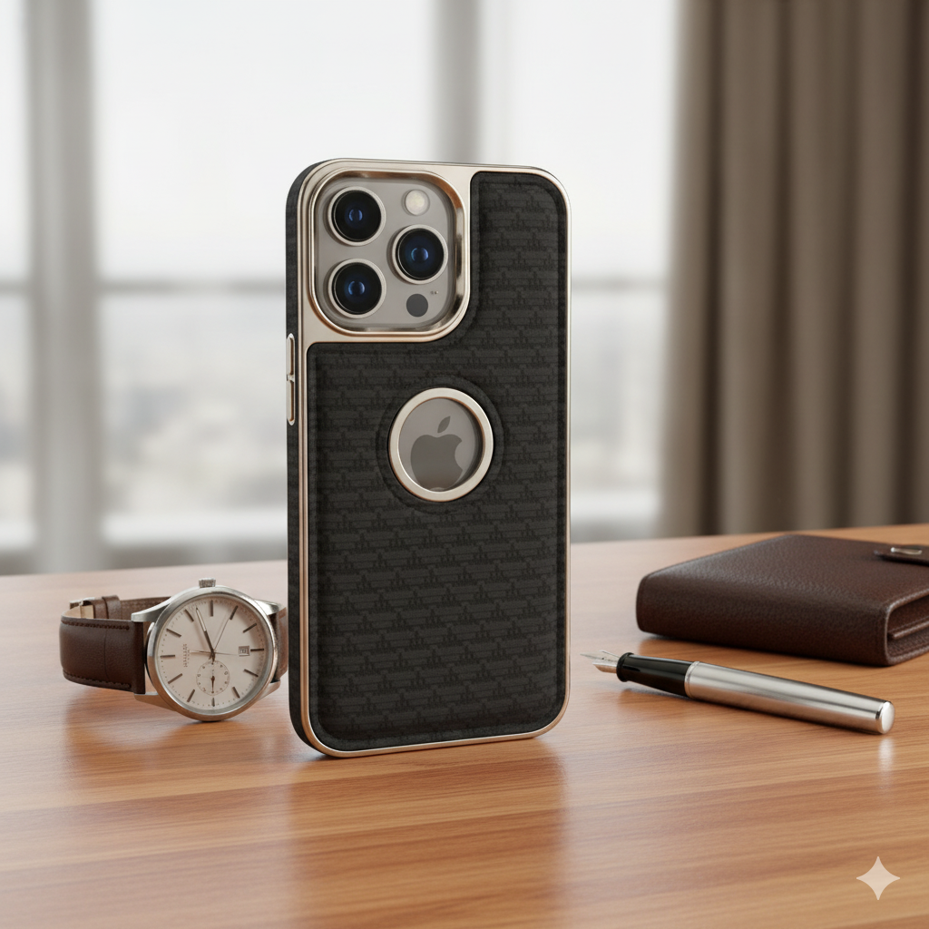 iPhone 15 Pro Premium Soft-Touch Textured Back Cover – Shockproof Luxury Protective Case (Black | Blue | Brown)