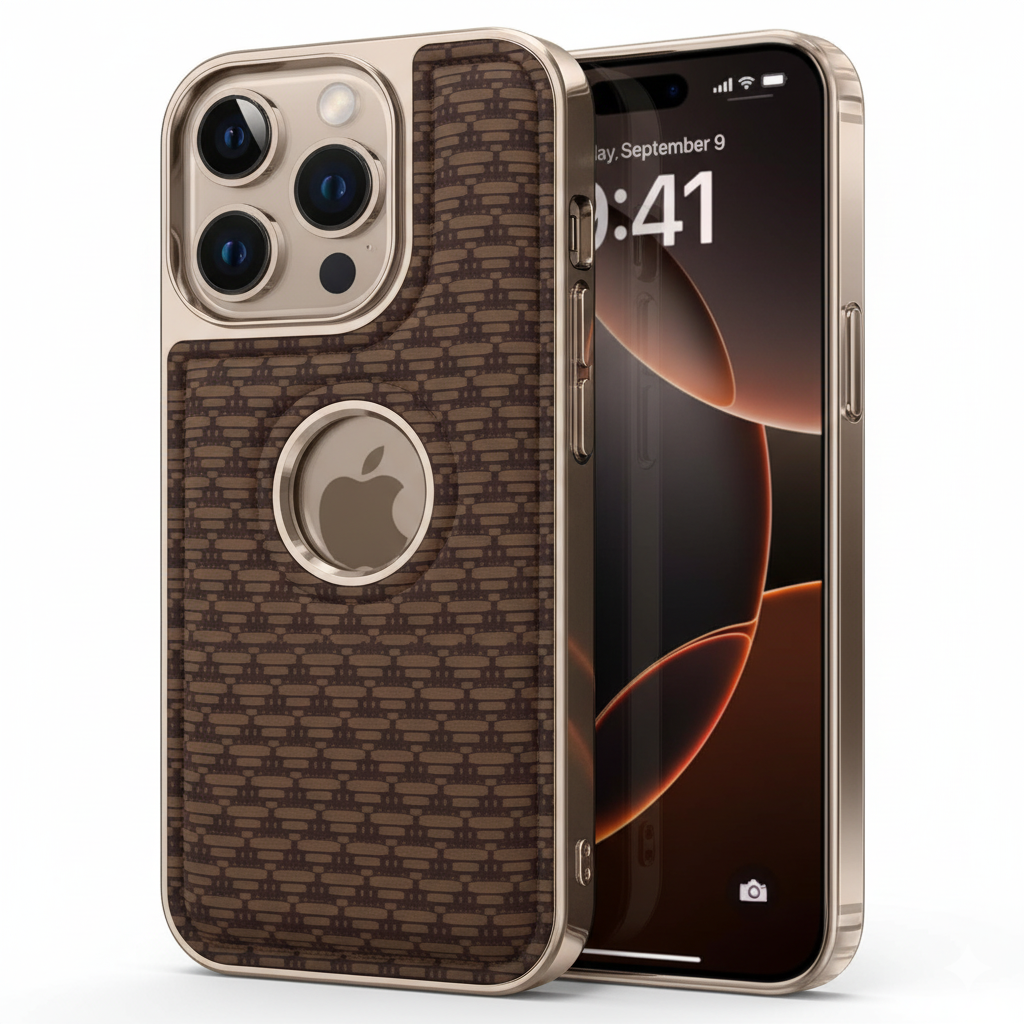 iPhone 16 Pro Premium Soft-Touch Textured Back Cover – Shockproof Luxury Protective Case (Black | Blue | Brown)