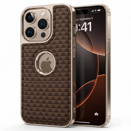 iPhone 16 Pro Premium Soft-Touch Textured Back Cover – Shockproof Luxury Protective Case (Black | Blue | Brown)