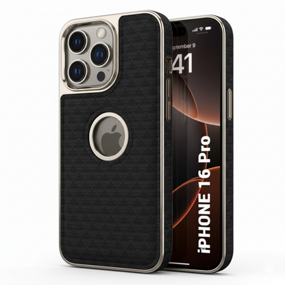 iPhone 16 Pro Premium Soft-Touch Textured Back Cover – Shockproof Luxury Protective Case (Black | Blue | Brown)