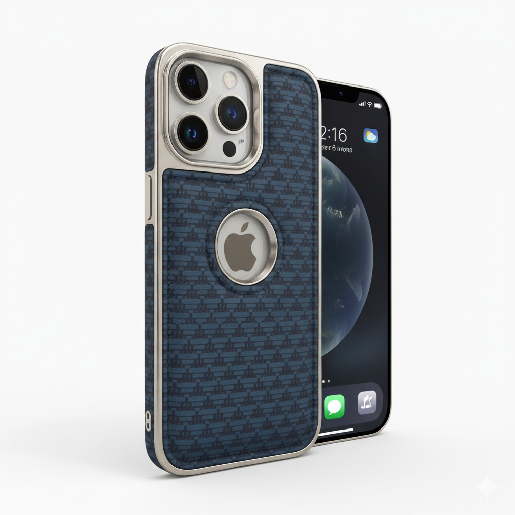 iPhone 16 Pro Premium Soft-Touch Textured Back Cover – Shockproof Luxury Protective Case (Black | Blue | Brown)