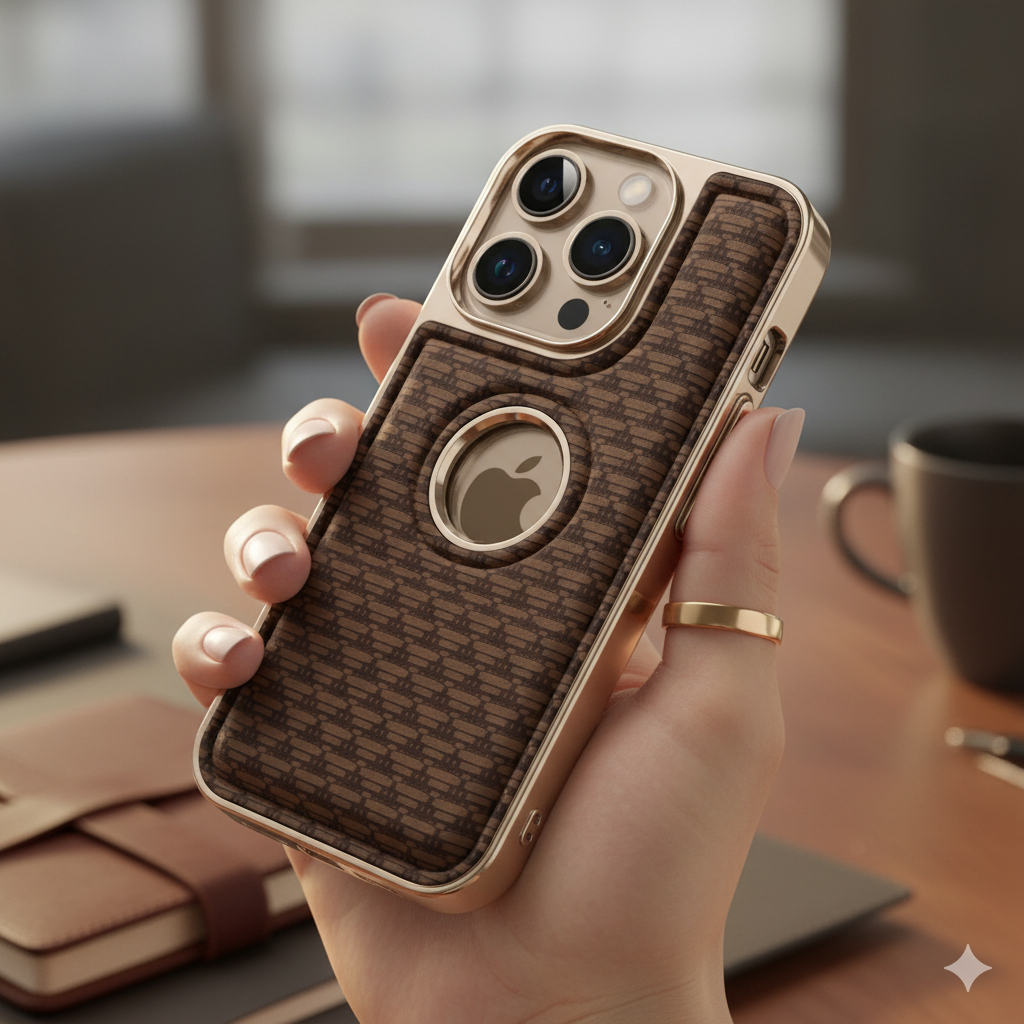 iPhone 16 Pro Premium Soft-Touch Textured Back Cover – Shockproof Luxury Protective Case (Black | Blue | Brown)