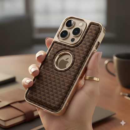 iPhone 16 Pro Premium Soft-Touch Textured Back Cover – Shockproof Luxury Protective Case (Black | Blue | Brown)