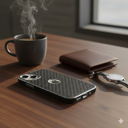 iPhone 11 Luxury Textured Soft Cushion Back Cover – Shockproof Metal Frame Protective Case (Black | Blue | Brown)