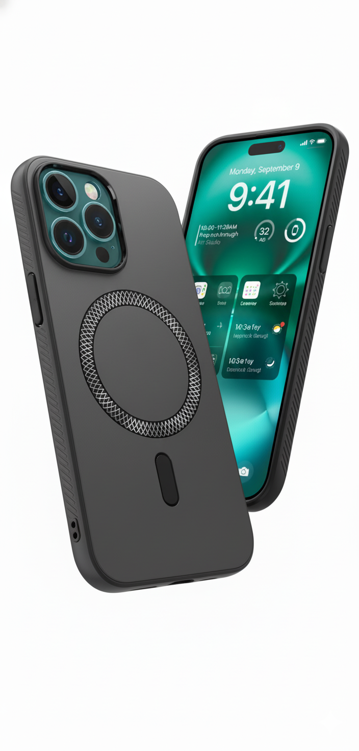 iPhone 13 Pro  Premium Textured MagSafe Case for – Metallic Frame Edition